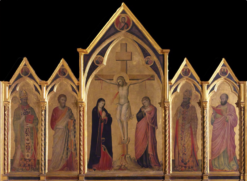 Polyptych with the Crucifixion and Saints Nicholas, Bartholomew, Florentius, and Luke